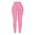Legging de yoga rose à taille haute côtelée avec coupe sculptante sans couture pour sport - L / Bas / Rose Clair