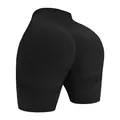 Women's black high-waisted seamless yoga shorts with peach butt lifting design - M / Bottoms / Pure Black