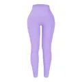 Leggings de yoga sans couture à taille haute, texture côtelée en violet lavande - L / Bas / Mauve Clair