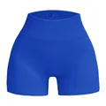 Königsblaue High-Waist-Yoga-Shorts aus nahtlosem, geripptem Nylon und Elasthan - 2308 Kleinblau / S
