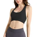 Sujetador deportivo negro sin costuras y mallas de yoga de talle alto gris oscuro - S / Negro