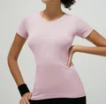 Slim fit light pink raglan sleeve yoga t-shirt in breathable quick-dry mesh fabric - XS / Light Pink