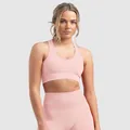 Pink high-impact cross-back sports bra and high-waist seamless leggings yoga set - S / Tops / Pink