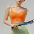 Reggiseno sportivo arancione senza cuciture con spalline sottili per lo yoga - S / Tops / Arancione