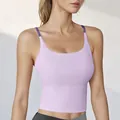 Lavender high-impact sports bra with thin purple crisscross straps for yoga fitness - S / Tops / Changrong Purple