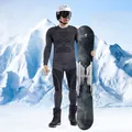 Men's thermal dark grey ski base layer set with ergonomic compression patterns for outdoors - S / Top And Bottom / Dark Gray