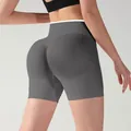 Dark grey high-waisted yoga shorts with scrunch butt lifting effect for gym workouts - S / Bottoms / Gray