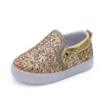 Zapatos de lentejuelas doradas con luces LED para niños y suelas blancas - EU 22 / Dorado