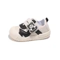 Scarpe primi passi luminose color panna con orsetto e cinturino a strappo - 16 / Nero