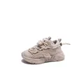 Ademende mesh hardloopschoenen voor kinderen met dikke zolen in beige voor jongens en meisjes - EU 24 / Wit