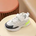 Sneakers luminose per bambini bianche e nere con dettagli verde neon e velcro - EU 26 / Verde