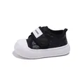 Toddler casual sneakers in black with diamond quilting and protective white rubber toe cap - Size 21 (Inner 14cm) / Black