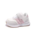 Toddler sporty sneakers in beige and pink with soft non-slip sole for running - Size 21 Inner Length 13CM / Pink