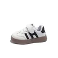 Baskets blanches pour enfants avec logo H noir et semelles en caoutchouc antidérapantes - Taille 29 Longueur Intérieure 17.8cm / Blanc/Noir