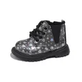 Schwarze Kinderstiefeletten mit Lasereffekt-Herzprint und glänzender Oberfläche - EU 21 / Schwarz