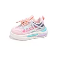 Scarpe sportive per bambine in rete rosa traspirante con suola in gomma morbida e lacci - Taglia 21 (Lunghezza Interna 13CM) / Rosa