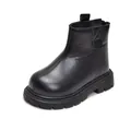 British style black children's Martin boots with thick anti-slip soles and matte leather - Size 23 (Inner 14cm) / Black