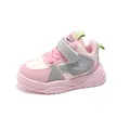 Roze en crème hoge kindersneakers met elastische veters en klittenbandsluiting - Maat 21 (Binnenlengte 13CM) / Roze