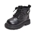 Klassische schwarze Kinder Martin Boots mit Reißverschluss und rutschfester Gummisohle - EU 22 / Schwarz
