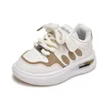 Sneaker basse per bambini in bianco e kaki con lacci spessi e fibbia in metallo AF1 - EU 30 / Cachi