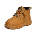 Botines Martin marrones para niños con suela de goma antideslizante y diseño de cordones - EU 24 / Amarillo