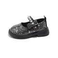 Zapatos Mary Jane negros para niña con estampado de estrellas láser y tira de perlas - EU 21 / Negro