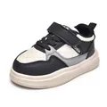 Kids casual sneakers with black, white, and gray patchwork and velcro closure - Size 27 Inner Length 16.5CM / Black