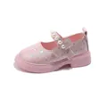Zapatos Mary Jane rosa para niña con estrellas holográficas, tira de perlas y suela suave - EU 21 / Rosa