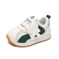 Kids breathable mesh sneakers in white and green with fashion velcro strap - Size 21 (Inner Length 13.5cm) / Green