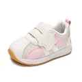 Toddler breathable mesh sneaker with pink stars and adjustable velcro closure - Size 21 (Inner Length 13.5cm) / Pink