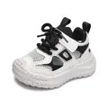 Sandali sportivi traspiranti per bambini in bianco e nero con punta chiusa e cinturino in velcro - Taglie Miste 21-25 / Nero