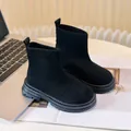 Stivaletti a calza neri per bambini con suola spessa in gomma e maglia traspirante - Taglia 21 (13.5cm) / Nero