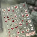 5D geprägte Weihnachts-Nagelsticker mit Hasen, Herzen, Kirschen und Schleifen Modell TL-436 - TL-436-5D Geprägter Hase Weihnachtsstil