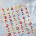 New Year nail art sticker TS-1129 featuring cartoon Caishen and festive fortune patterns - Laser Lucky God (TS-1129)