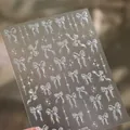 3D ανάγλυφα αυτοκόλλητα νυχιών με φιόγκους και αστέρια με εφέ ολογραφικού λέιζερ - Φεγγαρόλουστος Κόμπος Αστεριού - Διαφανές Γυαλί (m-1325) / Ολογραφικό 3D Ανάγλυφο