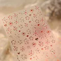 Nagelstickers TL-452 met rode en gouden vuurwerkpatronen en hartjes - Kleurrijk Goud Vuurwerk Hart Stijl (TL-452) / Gelei-lijm inbegrepen