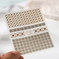 Adesivi per unghie 5D giapponesi MN-208F con fiori vintage e motivi geometrici - Vintage Geometrico Floreale (MN-208F)