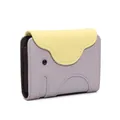 Tarjetero de cuero con forma de elefante morado y amarillo con gran capacidad y ranuras - Púrpura Mambo