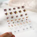 Adesivi per unghie 5D floreali con petali dipinti a mano su supporto trasparente - Linee Artistiche Colorate (KX127)