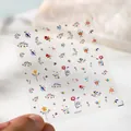 Adesivi per nail art 5D a rilievo con motivi di uccelli e fiori colorati KX207 - Uccello di Fiori Freschi Disegnato a Mano (KX-207)