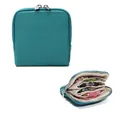 Schmucktasche aus meerblauem Leder mit geschichteten Trennwänden und Metallreißverschluss - Malteserblau
