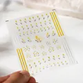 Adesivi per unghie 5D con motivi di tulipani gialli e design floreali a rilievo - Tulipano Giallo (KX050)