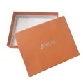 Boîte cadeau carrée orange texturée avec couvercle et intérieur blanc pour bijoux - Orange