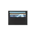 Slim black crazy horse leather card holder with multiple slots and luxury grain - Black