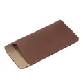 Custodia per occhiali vintage in pelle crazy horse marrone scuro con fodera antigraffio - Marrone