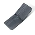 Litchi grain genuine leather money clip wallet with six card slots in dark blue finish - Sapphire Blue