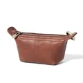Handmade brown vegetable tanned leather mini coin purse with vintage metal zipper - Golden Brown