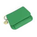 Mini portefeuille en cuir grainé vert avec protection RFID et porte-clés doré - Vert Lac