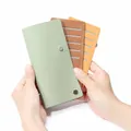 Echtleder-Kartenhalter mit vielen Fächern in Mintgrün, Braun und Orange mit Kieselstruktur - Mintgrün