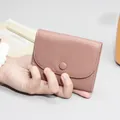 Mini portafoglio in pelle martellata rosa antico con chiusura a scatto sicura - Rosa